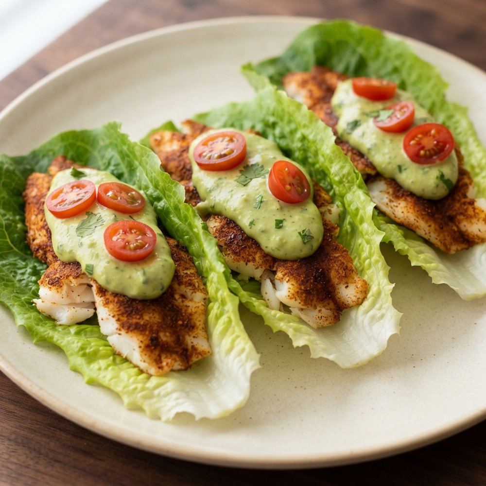 Lettuce-Wrapped Fish Tacos
