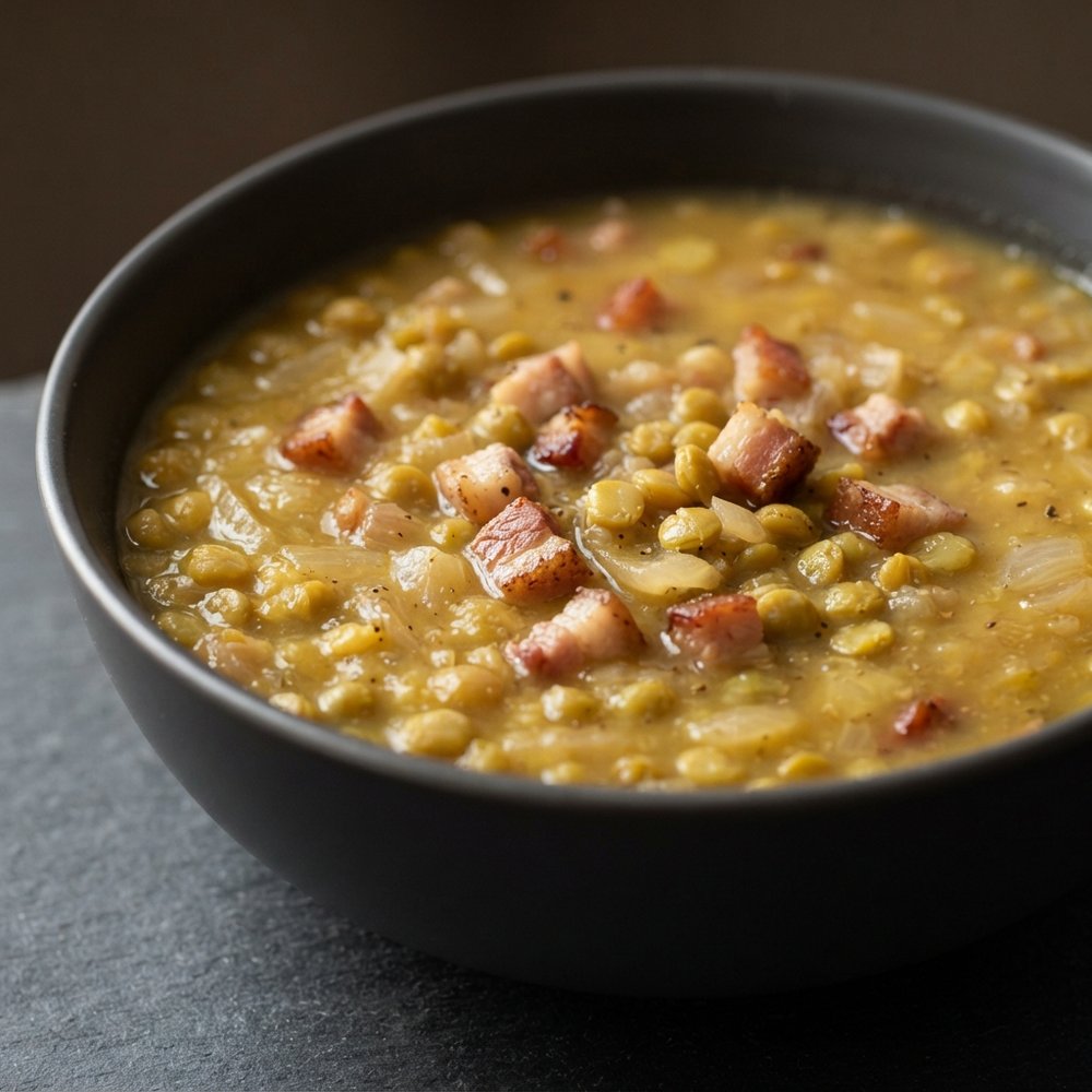 Hearty Split Pea Soup with Pork Belly