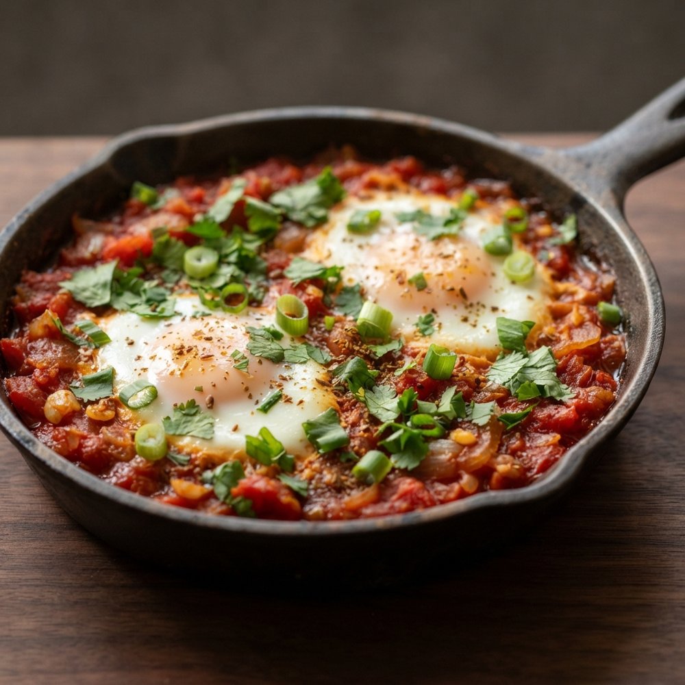 Spiced Tomato Skillet Eggs, Moroccan Style