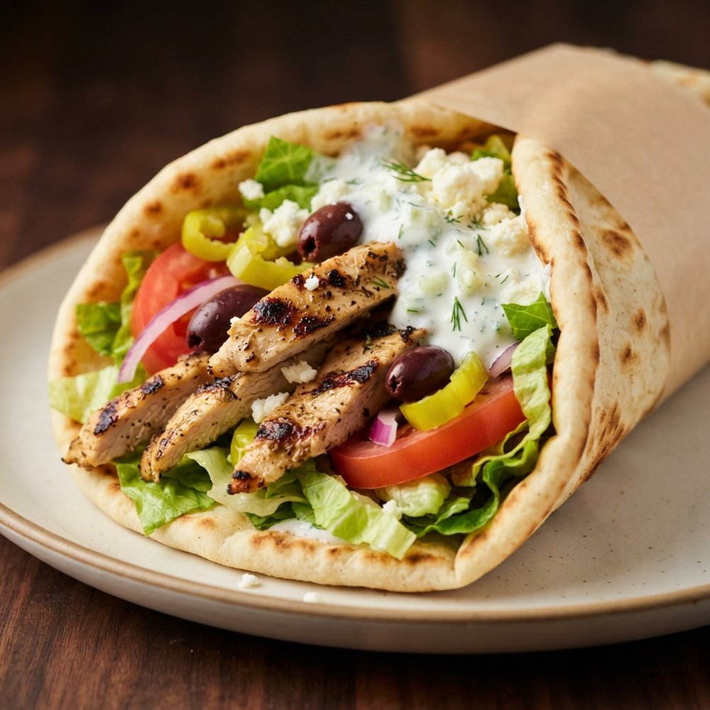 Gyro-Style Chicken Souvlaki Wraps