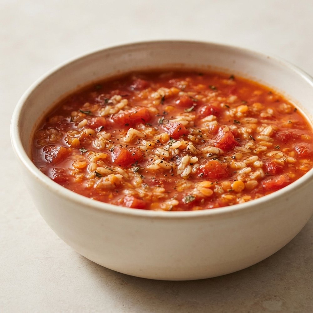 Tuscan Red Lentil and Brown Rice Soup