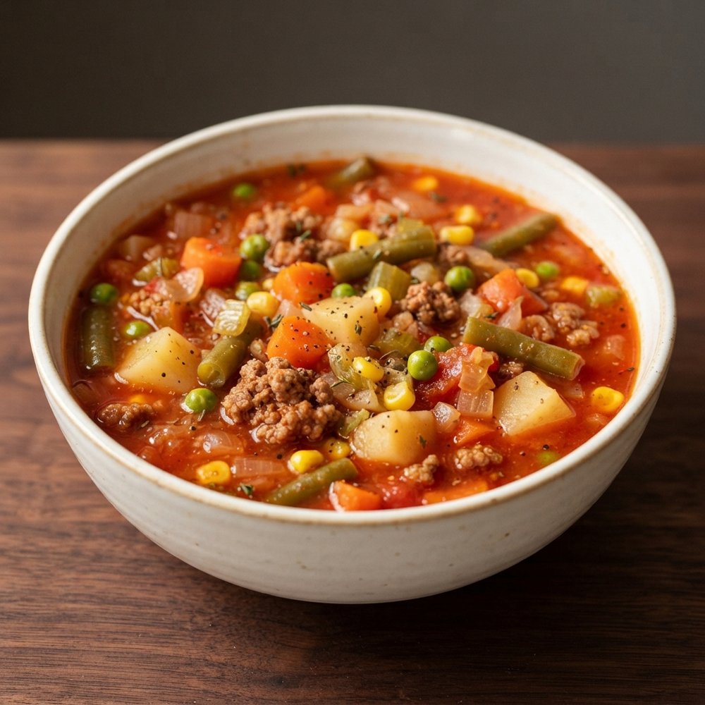 Hearty Ground Beef and Veggie Soup
