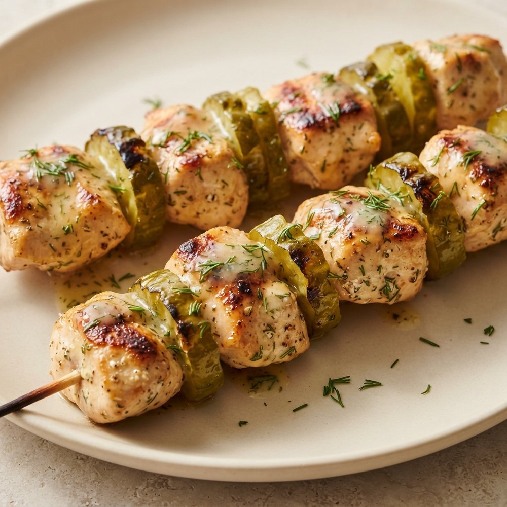 Dill Pickle Chicken Skewers