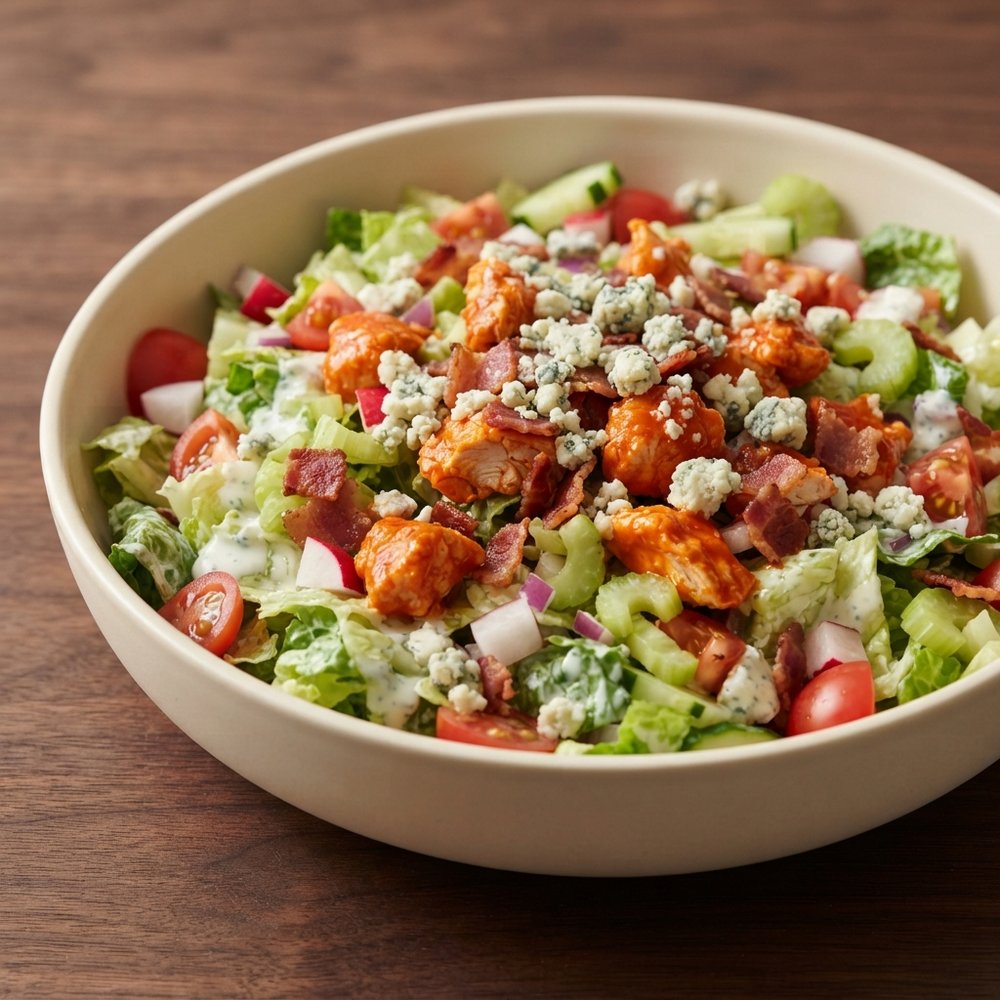 Buffalo Chicken Bacon Salad with Blue Cheese