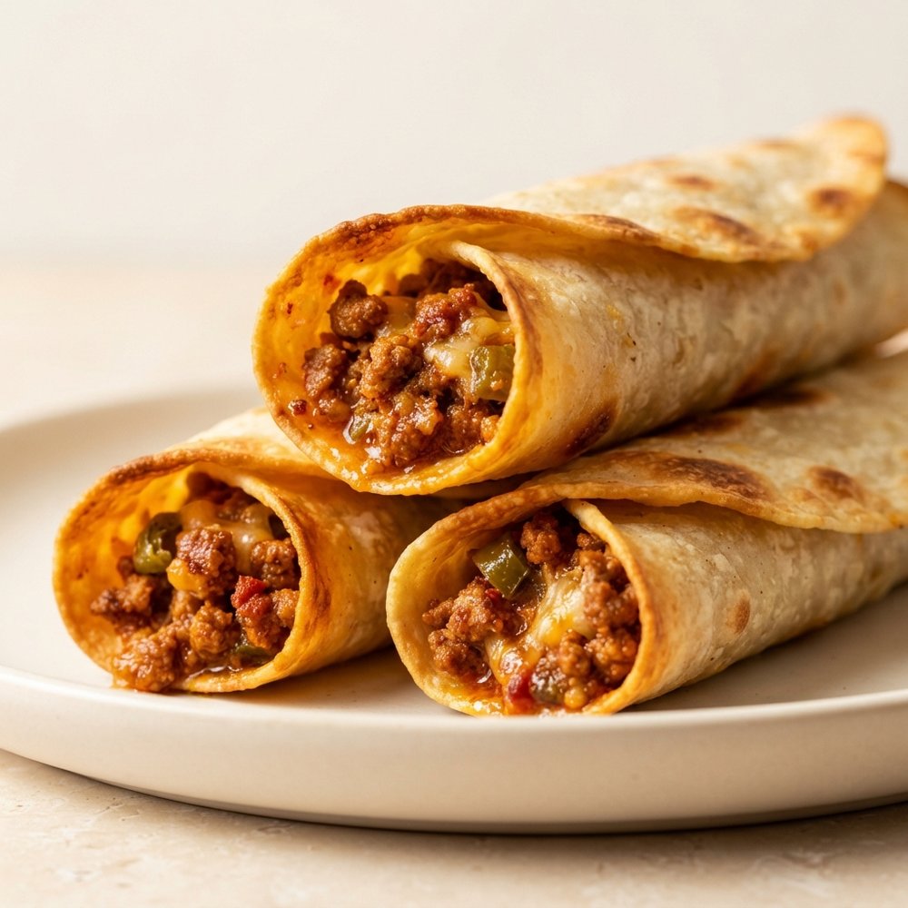Crispy Flautas with Beef, Chorizo, and Roasted Chiles