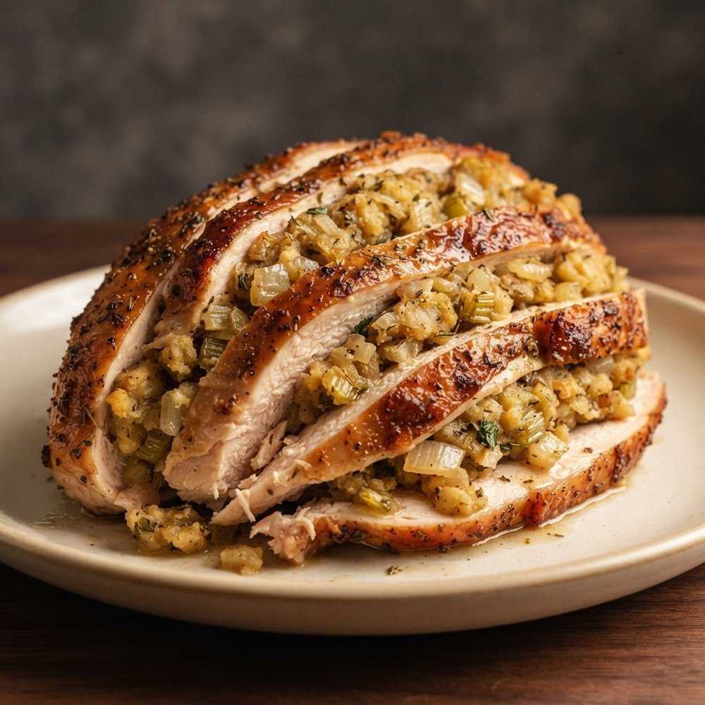 Hasselback Turkey Breast with Herbed Stuffing