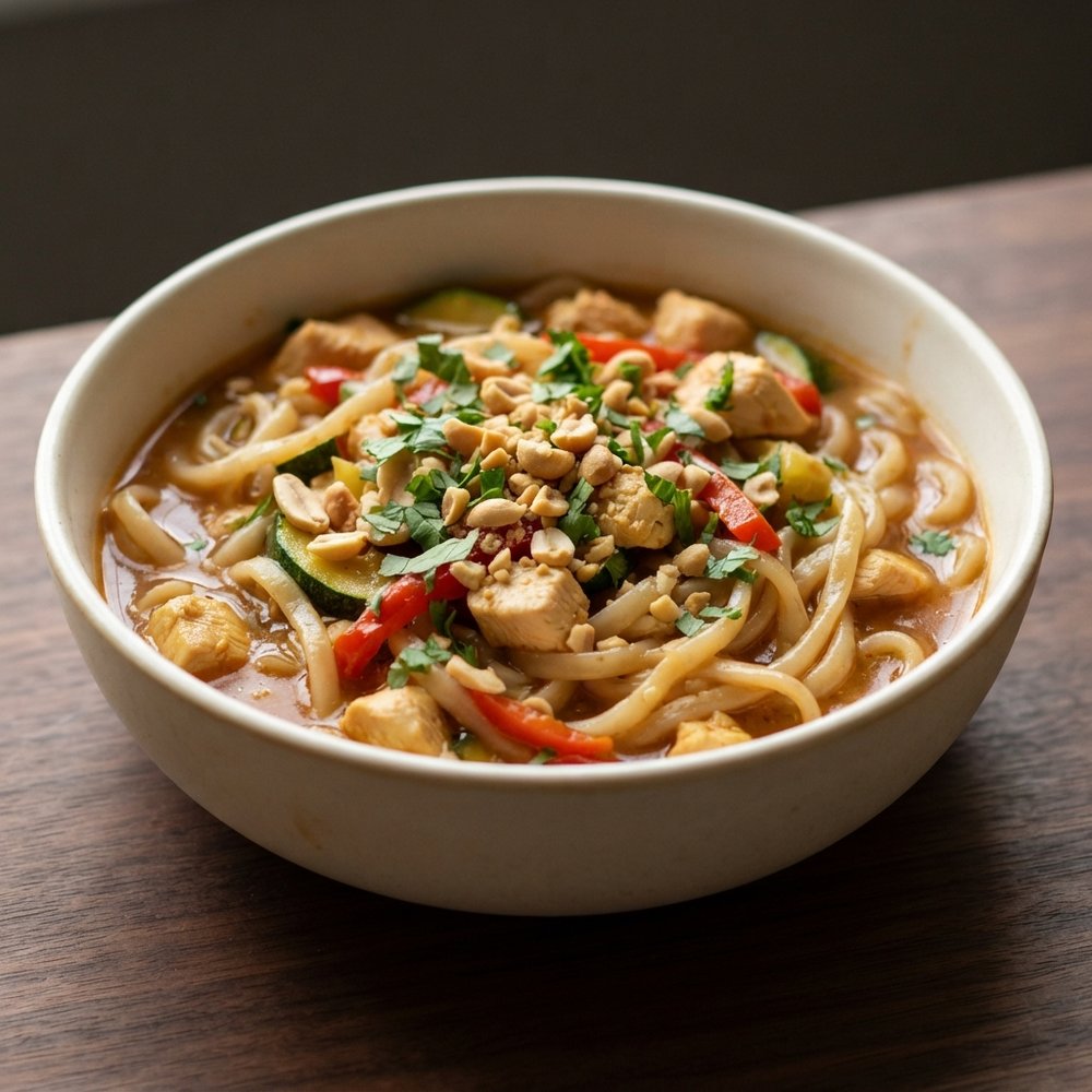 One-Pot Thai-Inspired Rice Noodle Bowl