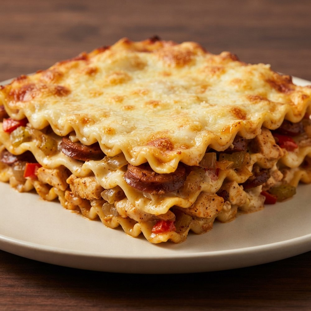 Cajun-Style Chicken Alfredo Lasagna