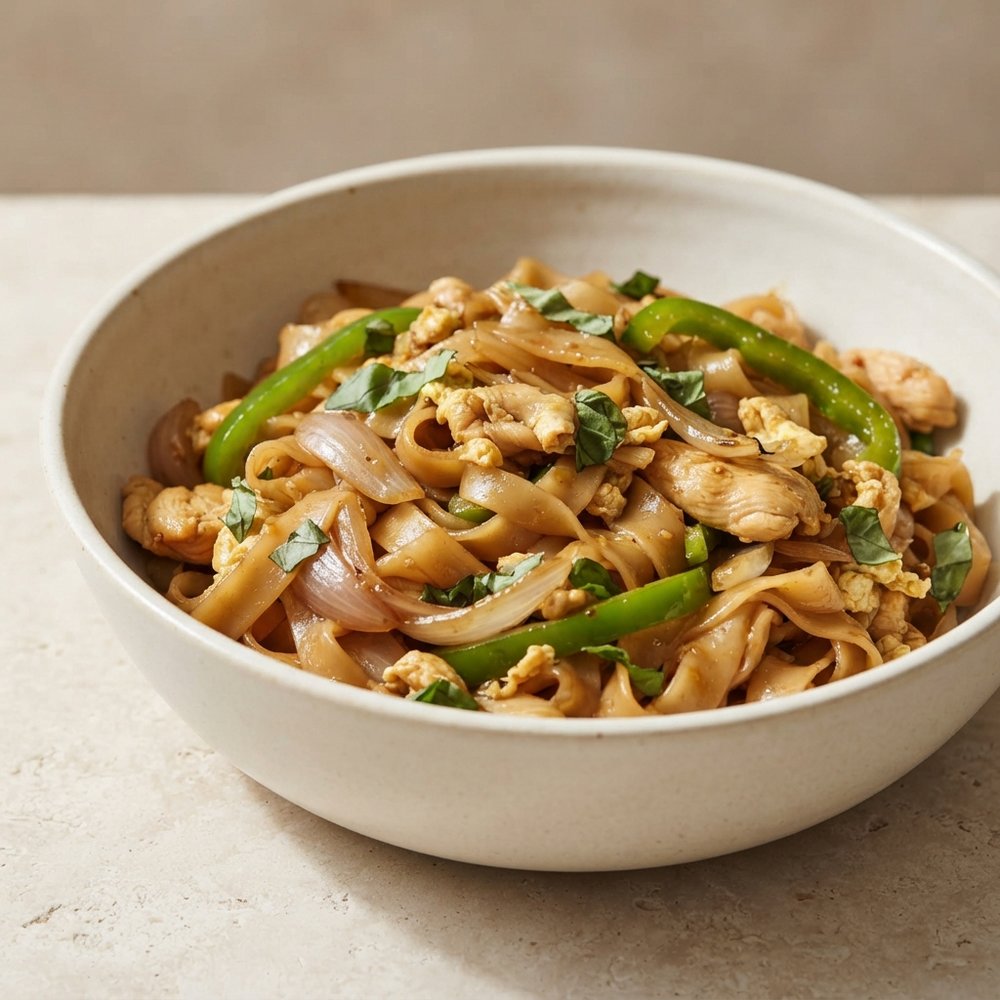 Thai-Style Drunken Noodles with Chicken