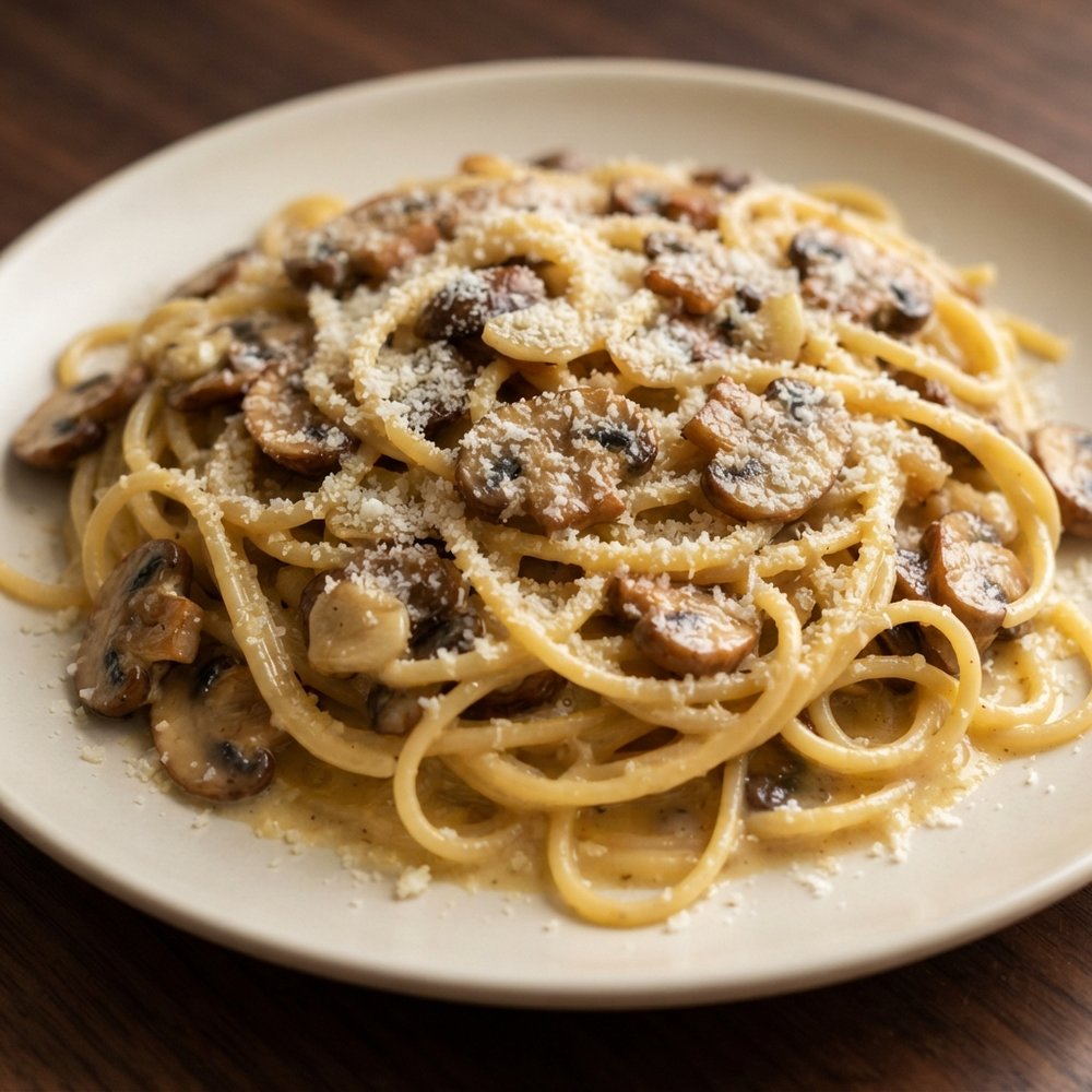 Quick Mushroom Carbonara in Minutes
