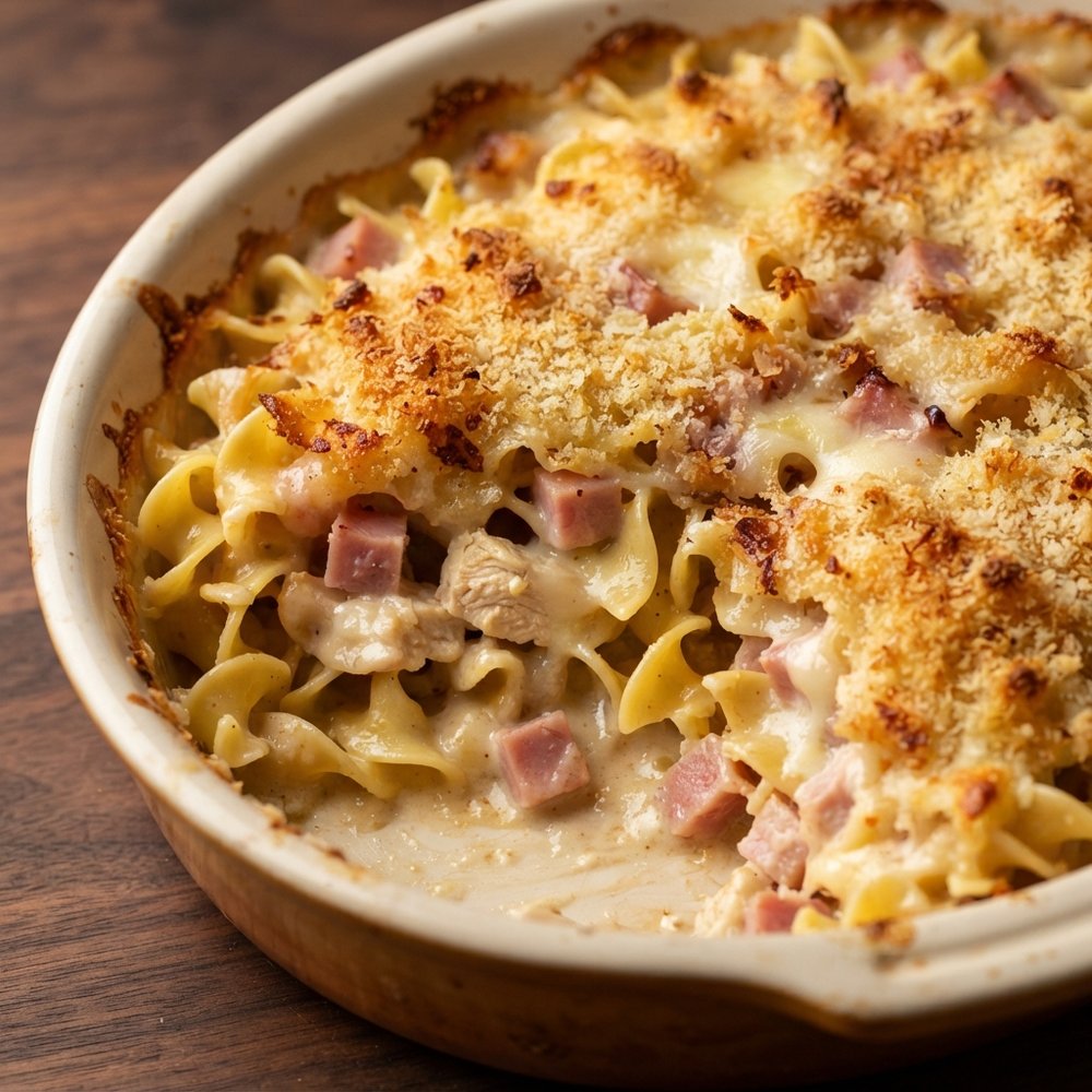 Chicken Cordon Bleu Noodle Bake