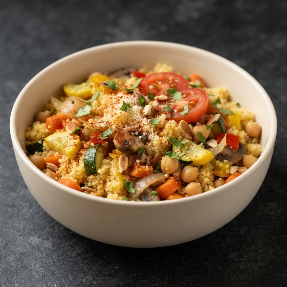 Quick Tunisian-Style Veggie Couscous in 25 Minutes