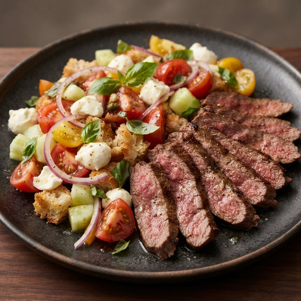 Bison Flank Steak Panzanella