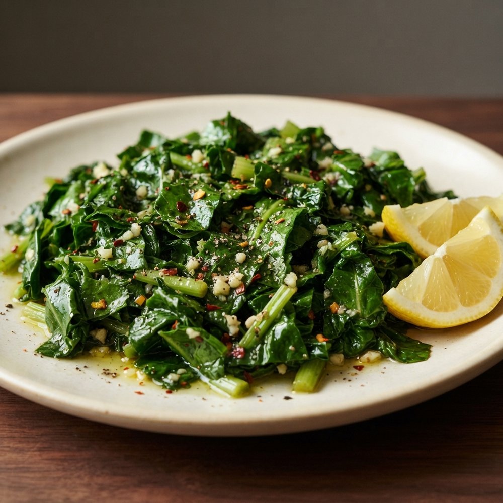 Quick Garlic-Sautéed Beet Greens with Lemon