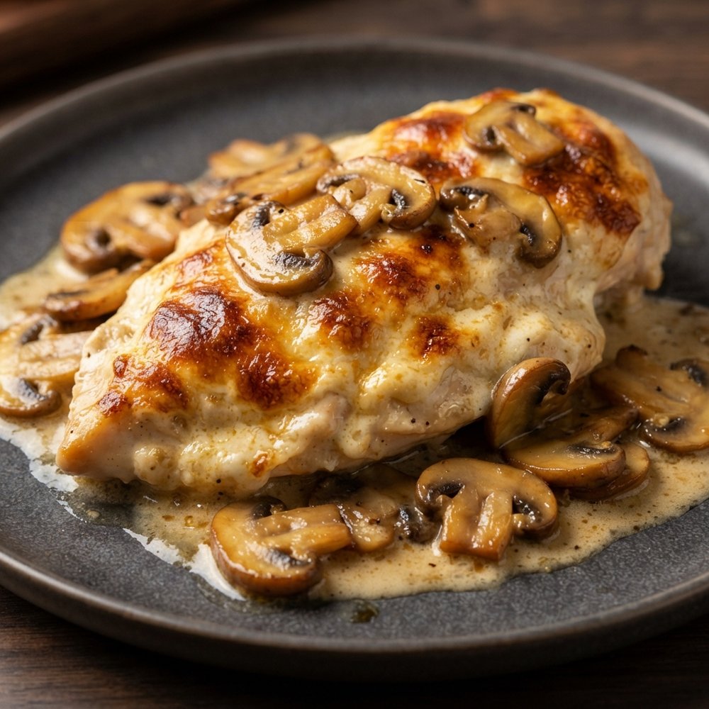 Cream-Whipped Chicken with Mushrooms