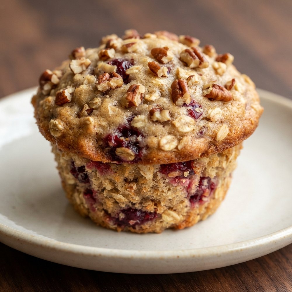 Leftover Cranberry Sauce Muffins with Pecan Crunch