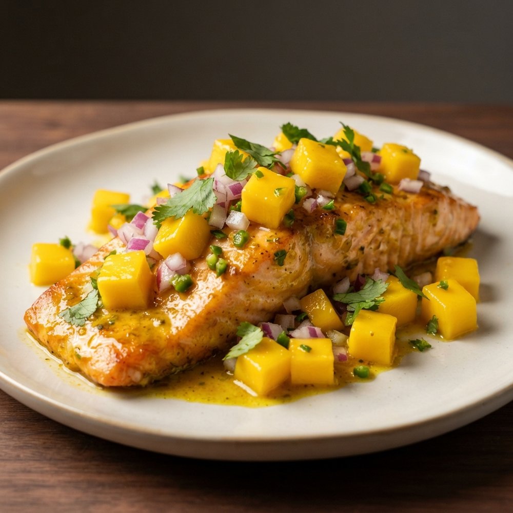 Curry Salmon with Mango