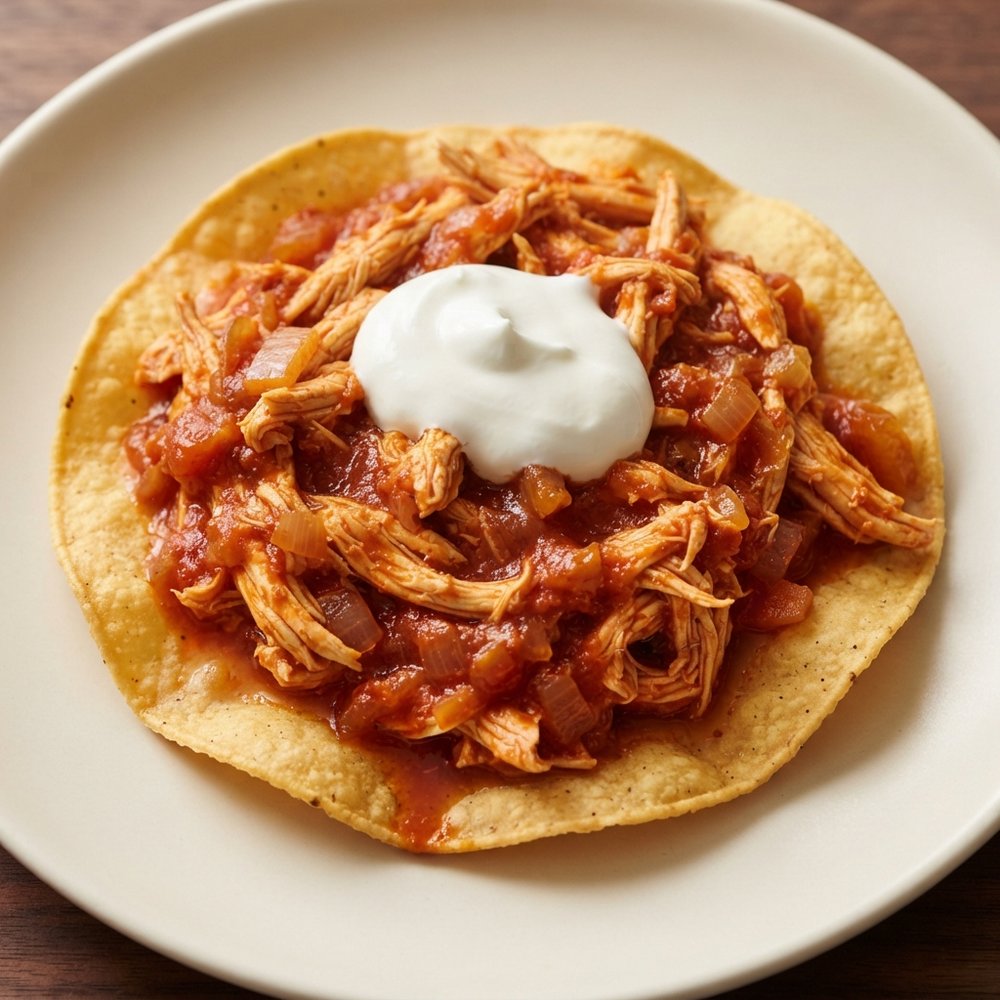 Chipotle Chicken Tinga on Tostadas