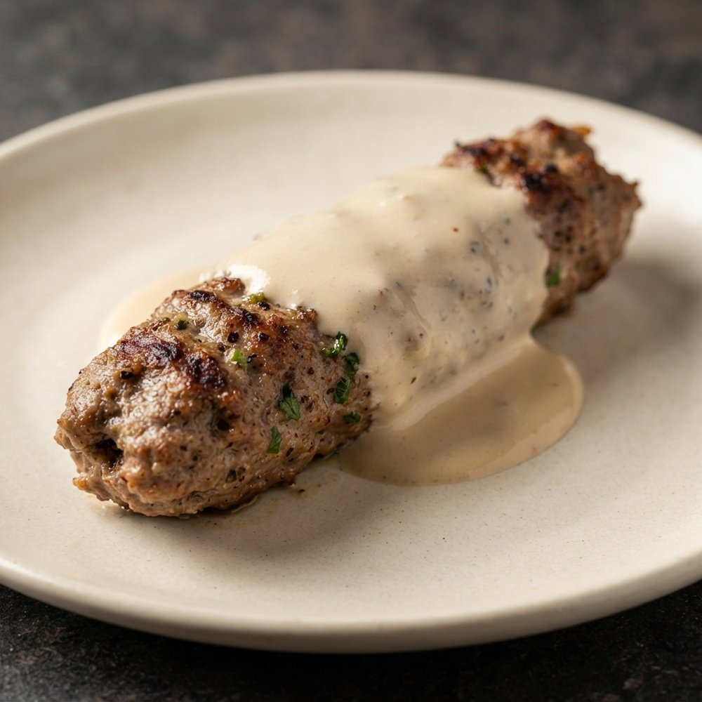 Kafta Meat Fingers in Lemon-Tahini Sauce