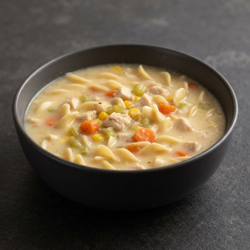 Velvety Chicken Noodle Soup with Egg Noodles