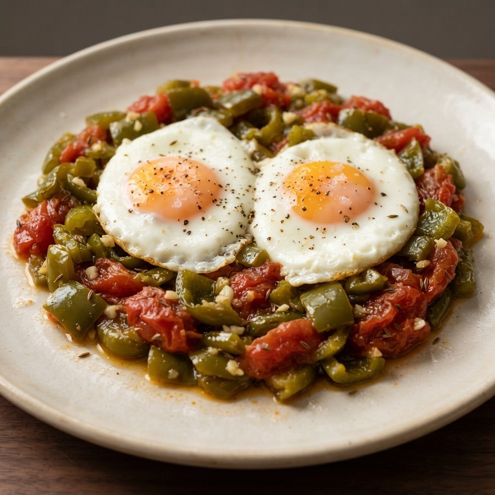 Tastira: Tunisian Peppers with Tomatoes and Eggs