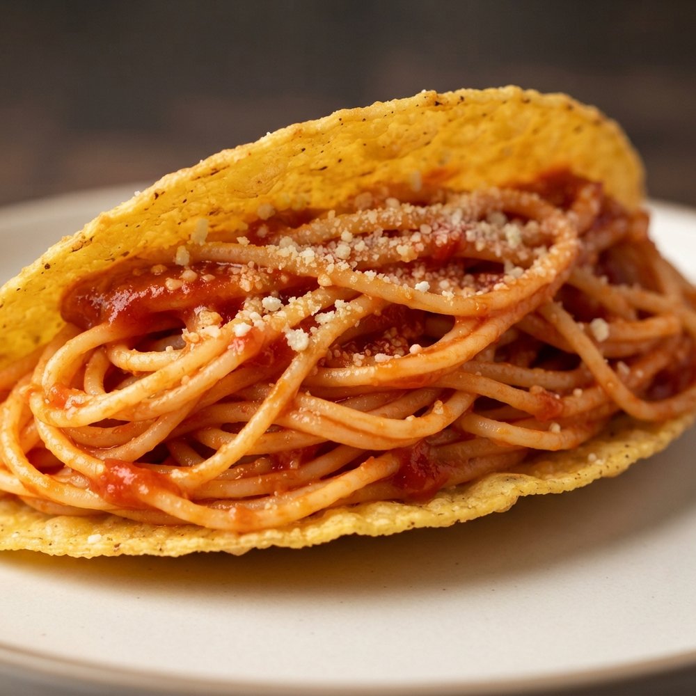 Taco-Shell Spaghetti Bites