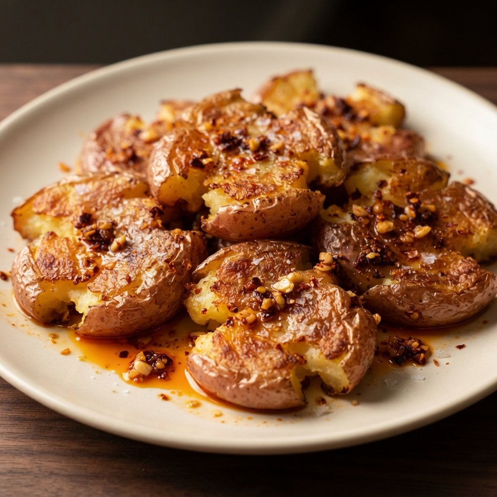 Chili Oil Smashed Potatoes