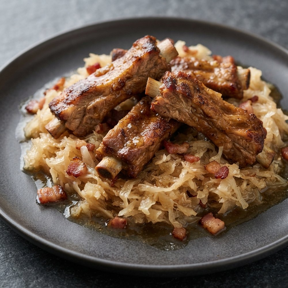 Dutch Oven Baby Back Ribs with Sauerkraut