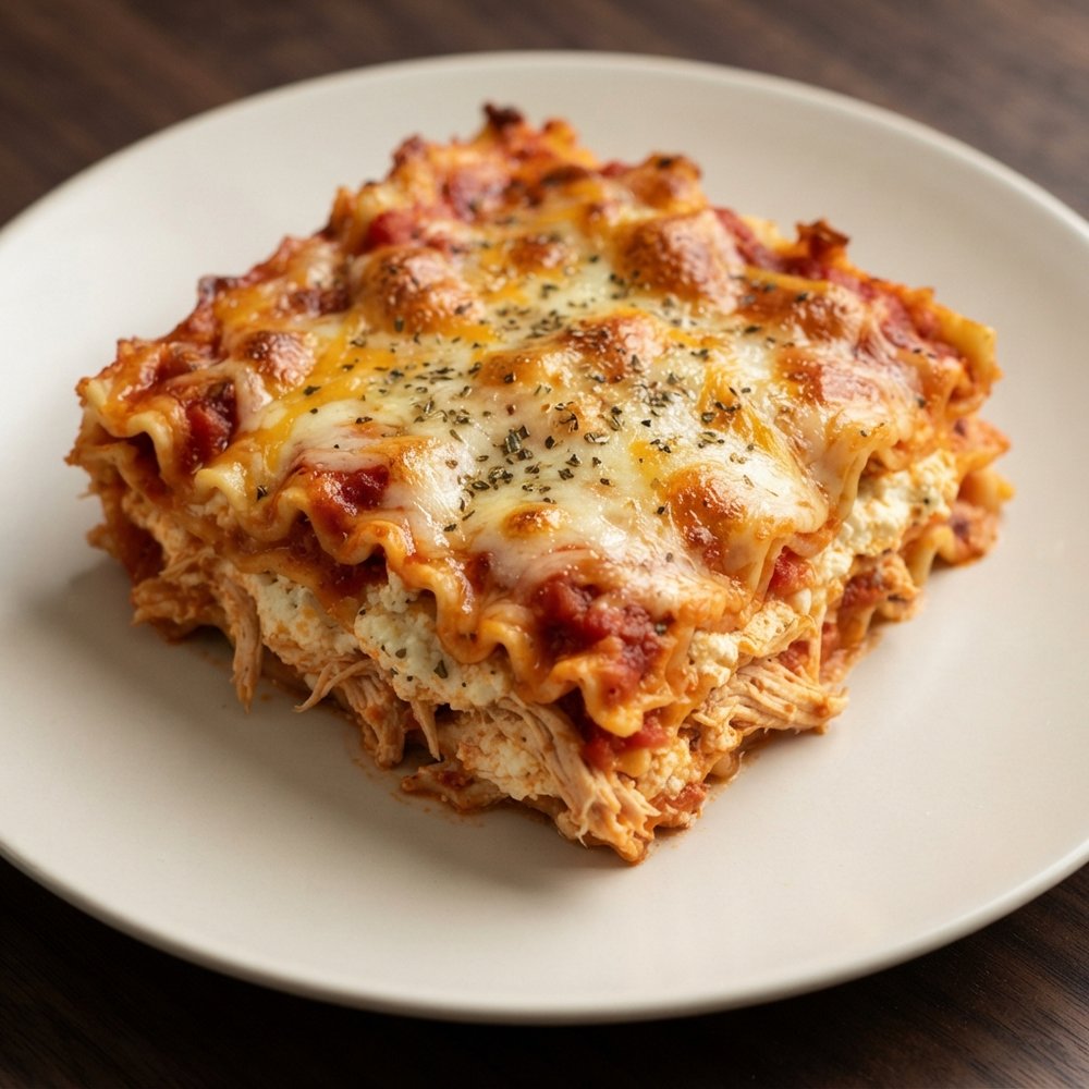 Ultra-Cheesy Chicken Lasagna Bake