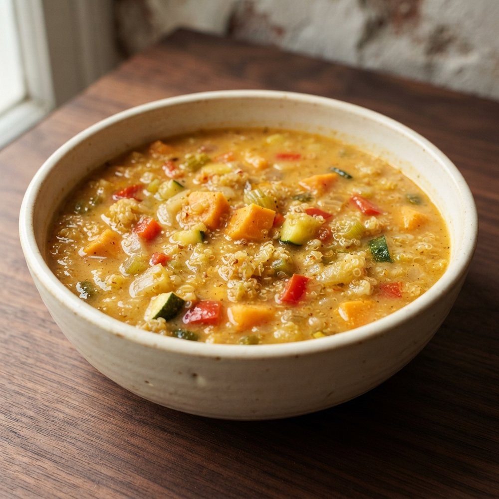 Quinoa and Peanut Butter Vegetable Soup