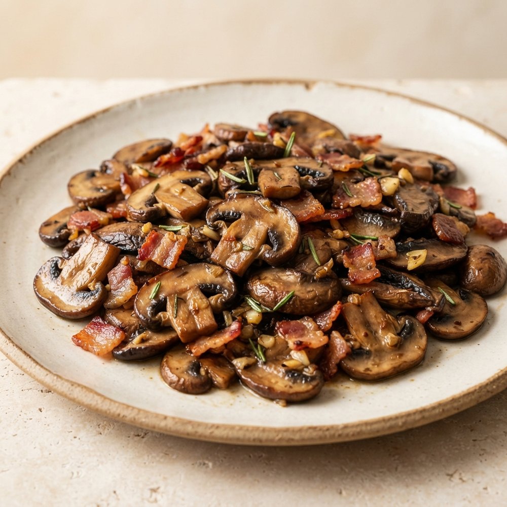 Rosemary-Garlic Sautéed Mushrooms with Bacon
