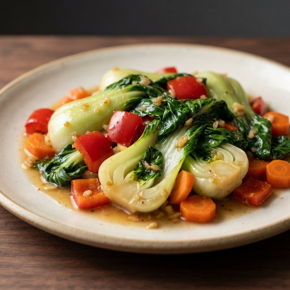 Garlicky Bok Choy Stir-Fry with Mixed Vegetables