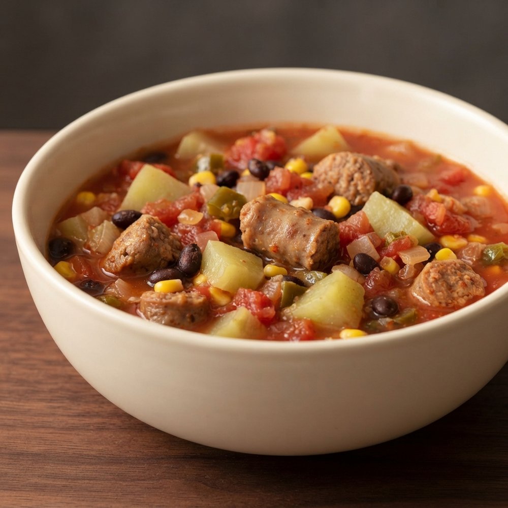 Sausage and Chayote Pepper Stew
