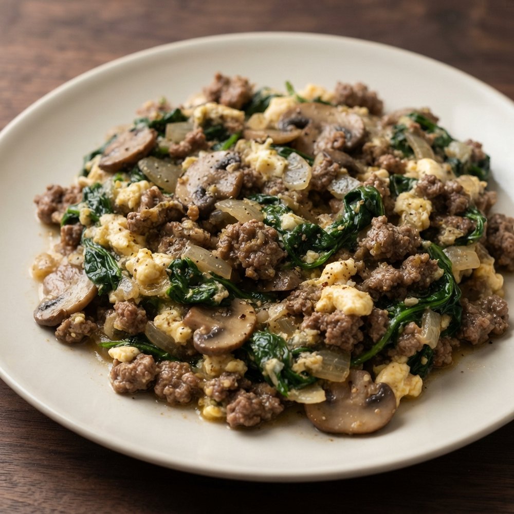 Joe's Signature Beef and Spinach Scramble