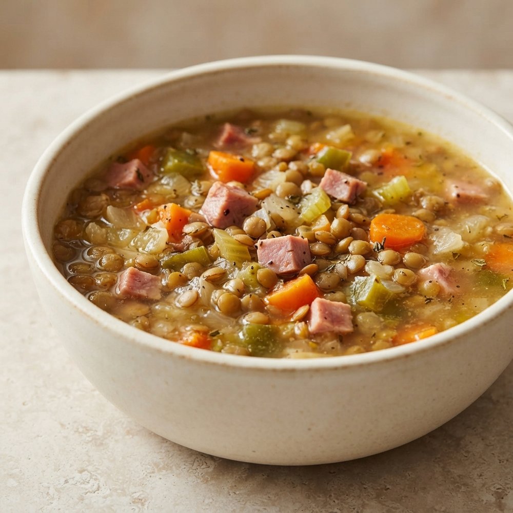 Leslie's Hearty Ham and Lentil Soup