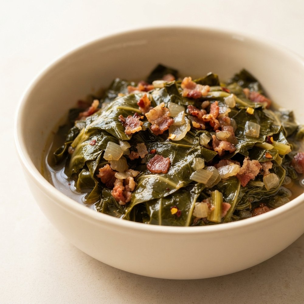 Spicy Bacon Collard Greens