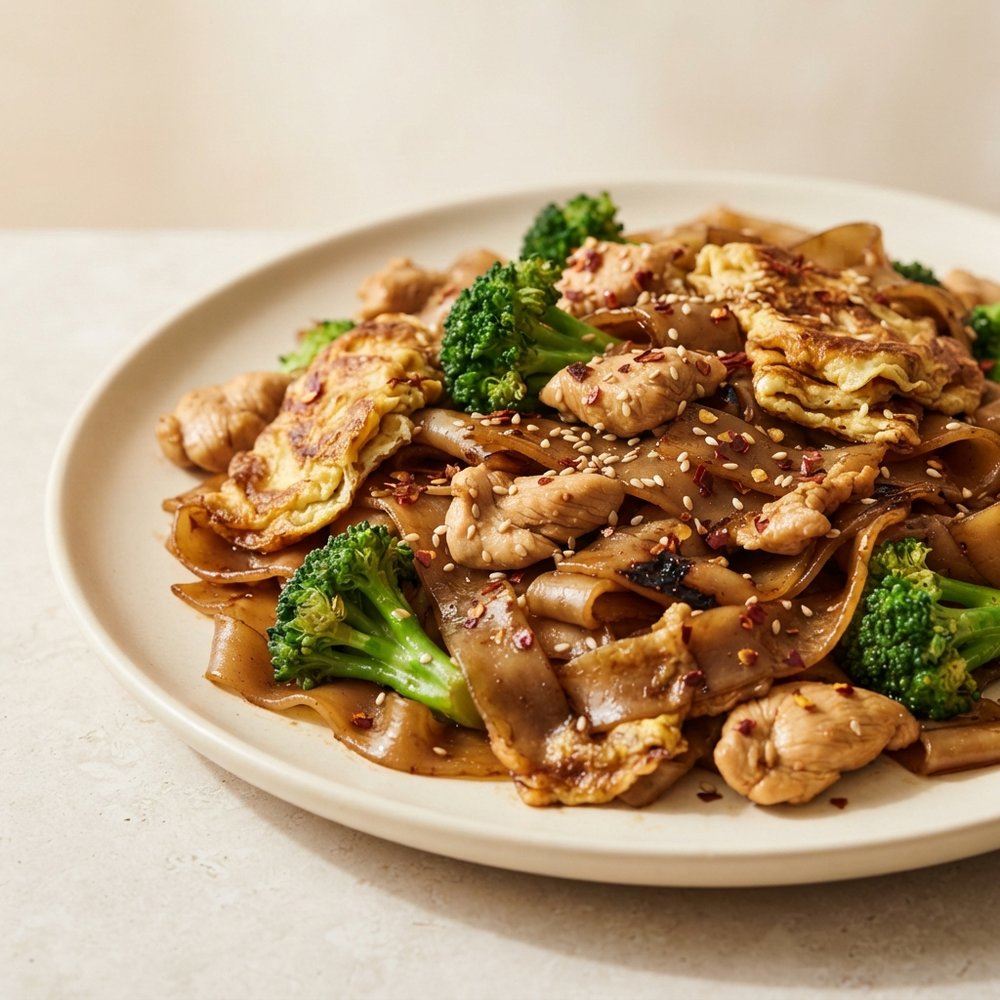 Chicken Pad See Ew (Thai Stir-Fried Rice Noodles)