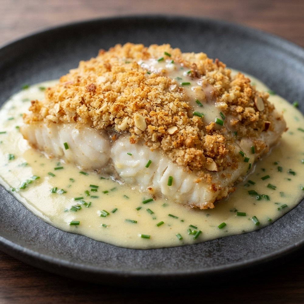Crystal Symphony Almond-Crusted Halibut