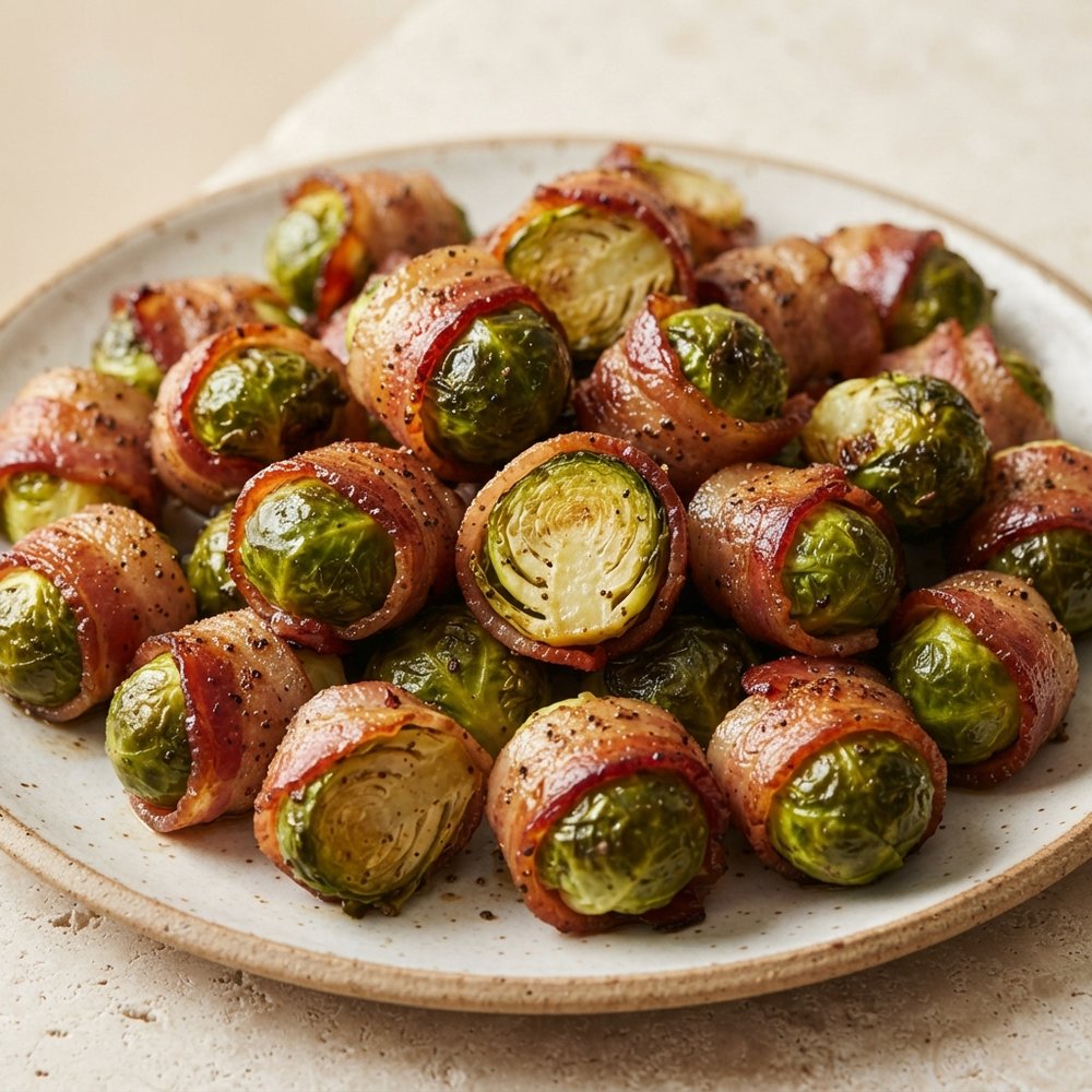 Air Fryer Bacon Wrapped Brussels Sprouts