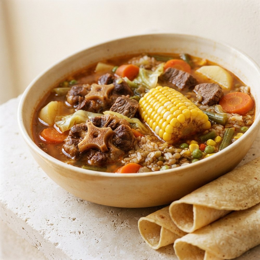Hearty Mexican Oxtail and Beef Soup