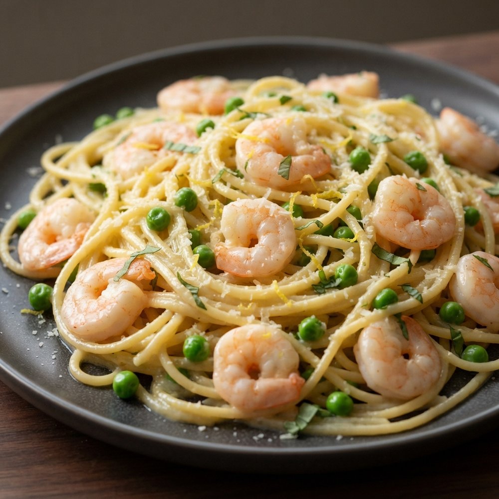 Quick Lemon-Parmesan Shrimp Pasta