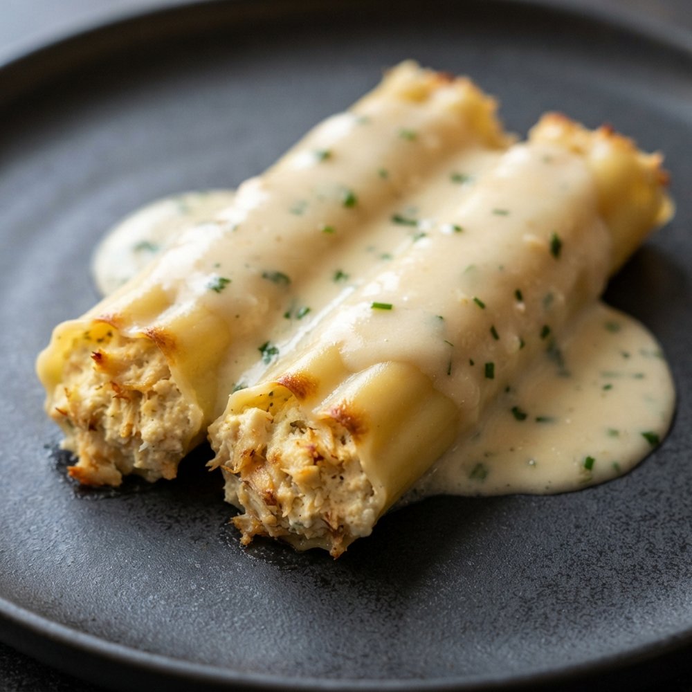 Manicotti Filled with Crab and Ricotta