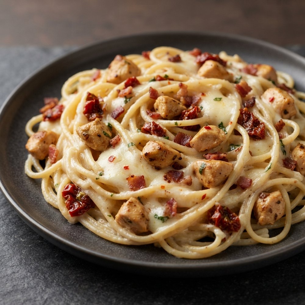 Creamy White-Sauce Chicken Spaghetti