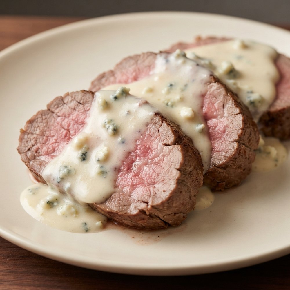 Beef Tenderloin with Blue Cheese Cream