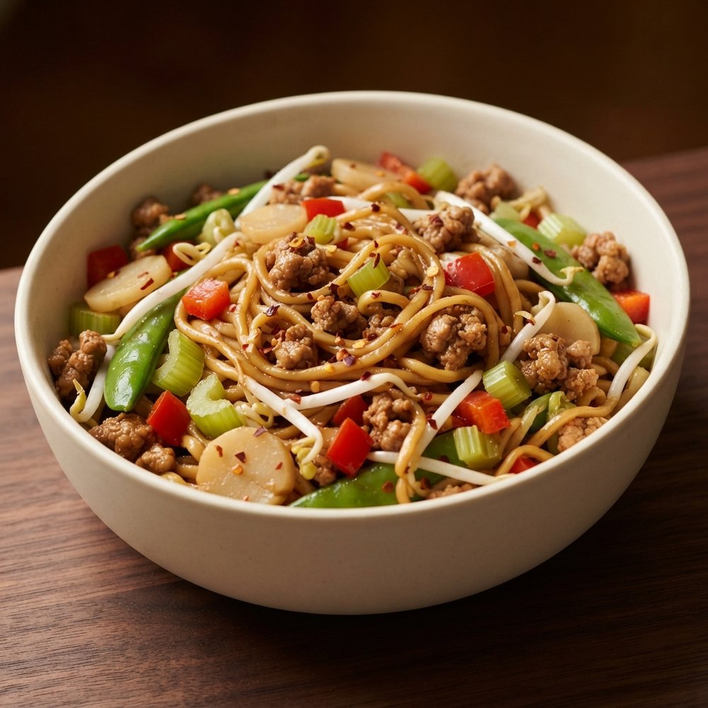 Weeknight Ground Turkey Lo Mein