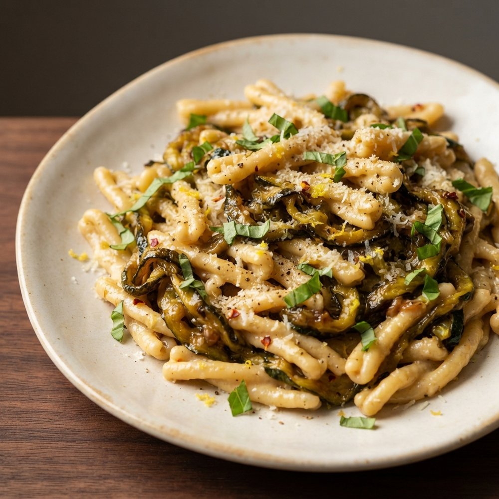 Browned Zucchini Pasta with Parmesan