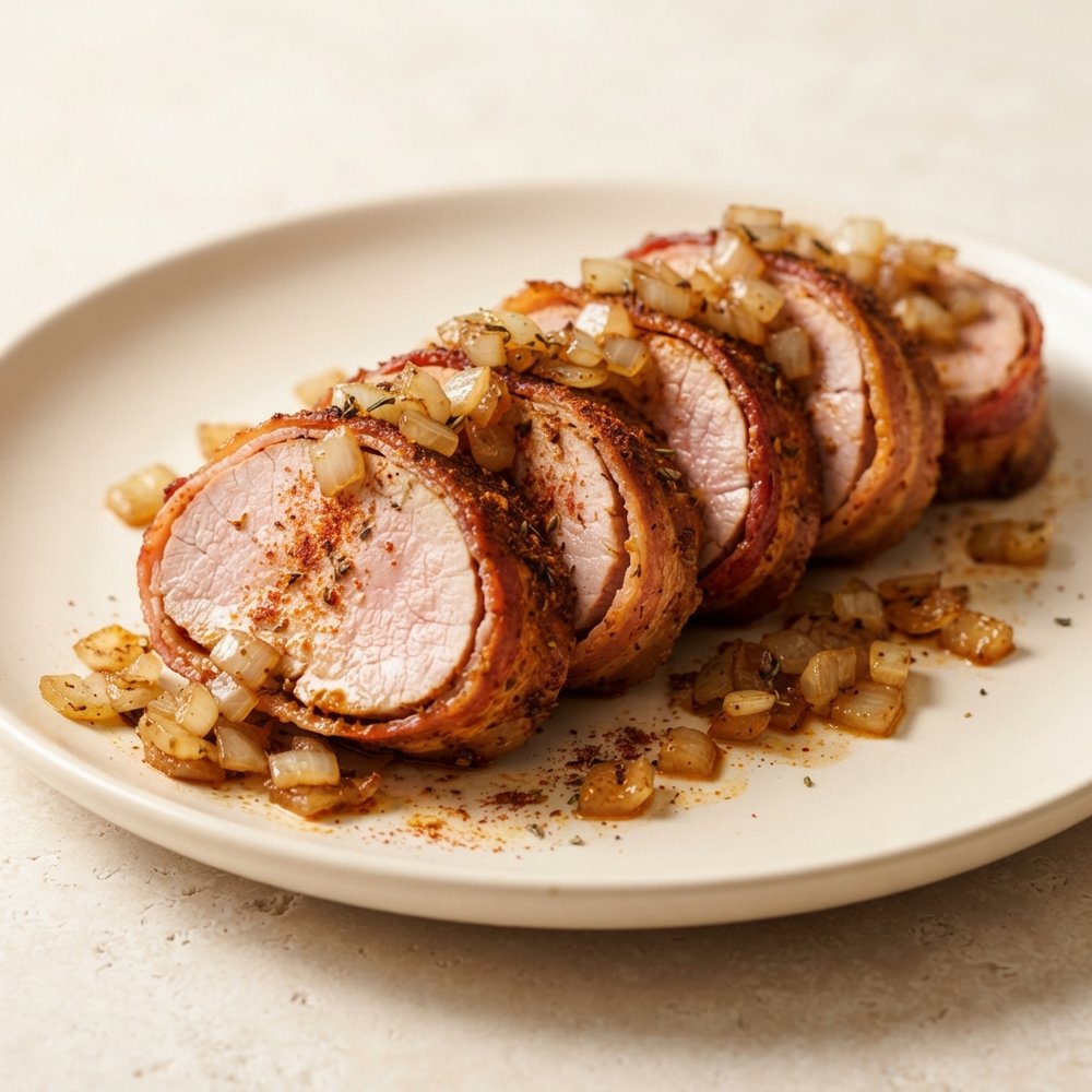 Jerk-Spiced Pork Tenderloin Wrapped in Bacon