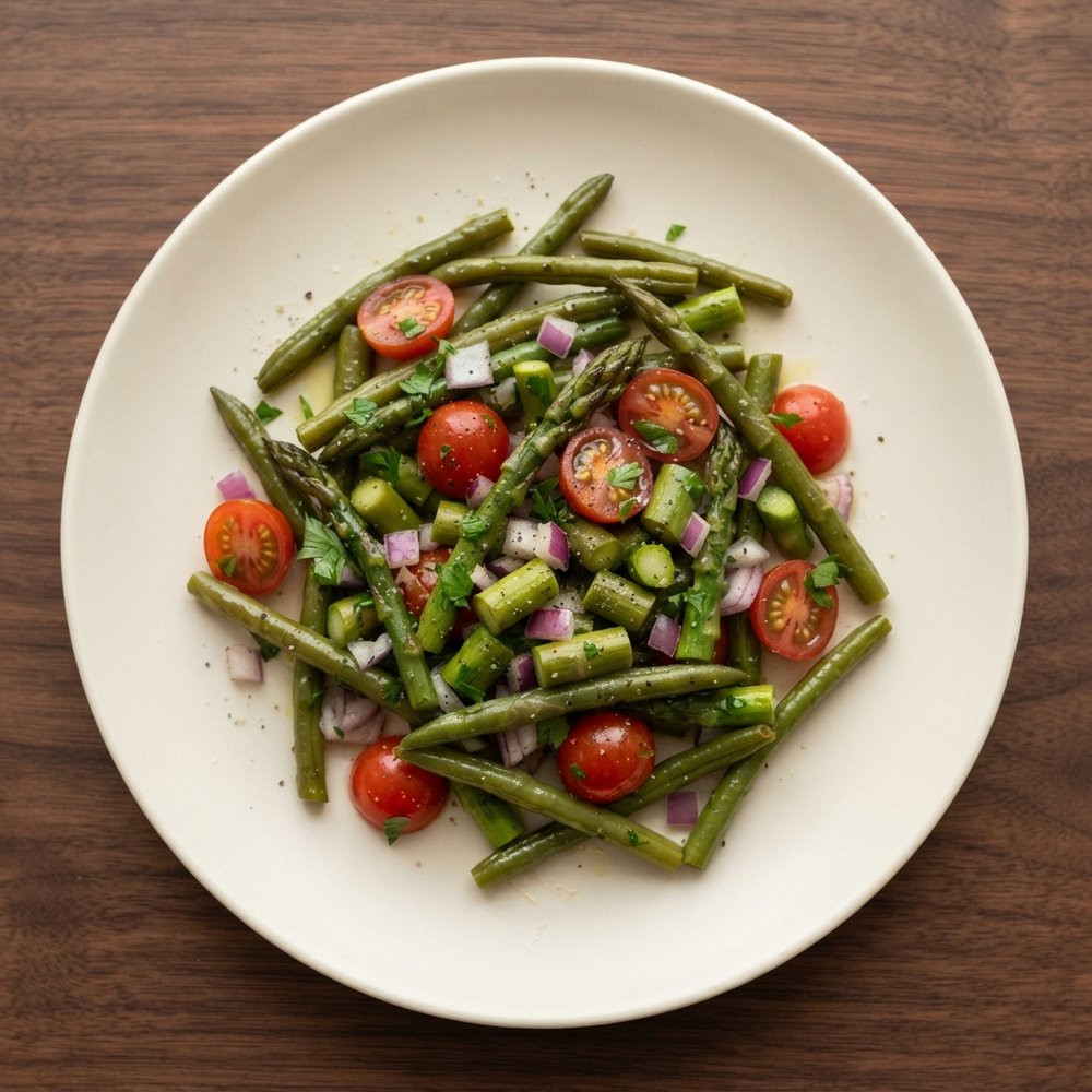 Roasted Asparagus and Green Bean Salad