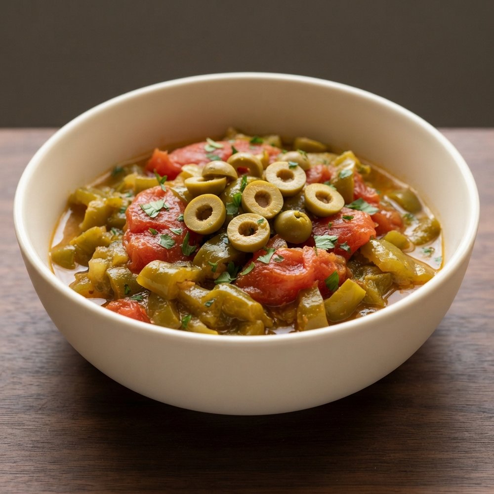 Moroccan Stewed Pepper and Tomato Salad