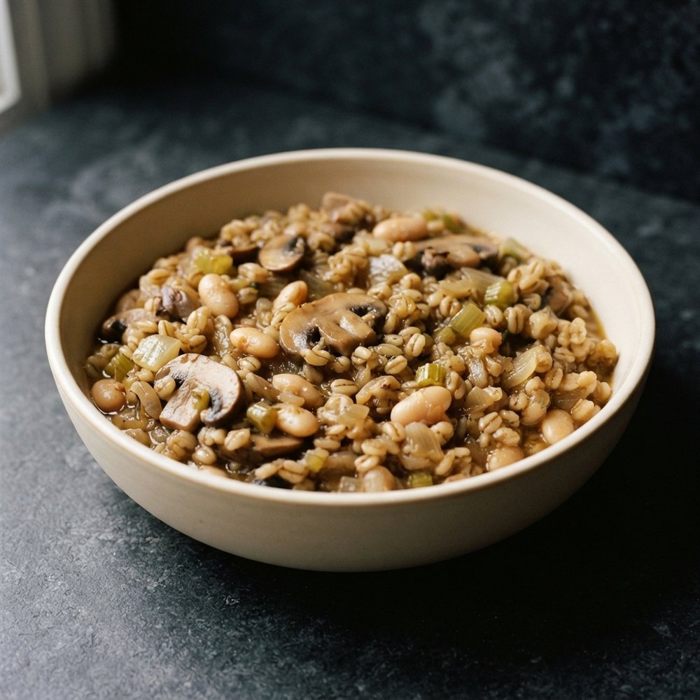 Barley and Mushrooms with Beans